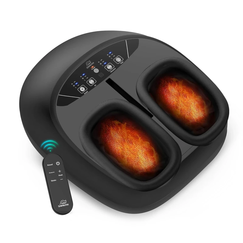 Snailax Shiatsu Foot Massager with Remote Control, Electric Foot Massagers for Pain and Circulation, Plantar Fasciitis, Deep Kneading, Compression, Vibration Foot Warmer, Gifts for Women…