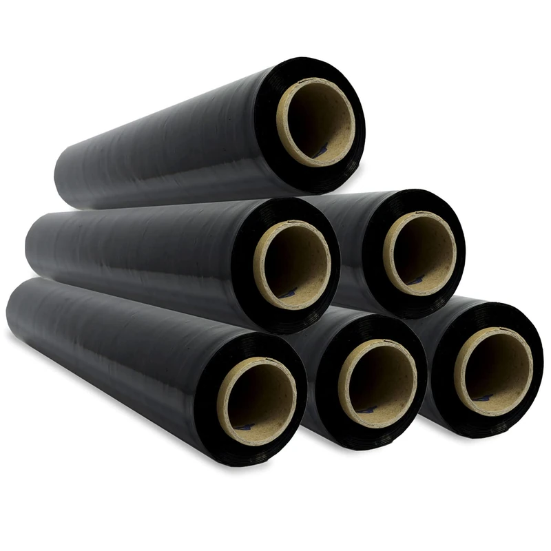 Black Film for Packaging, Opaque Black Film, Paper Film, Furniture Protector, Moving Boxes, Plastic Coverall 50 cm x 300 m Stretchable – SIDI (6 Units, Black)