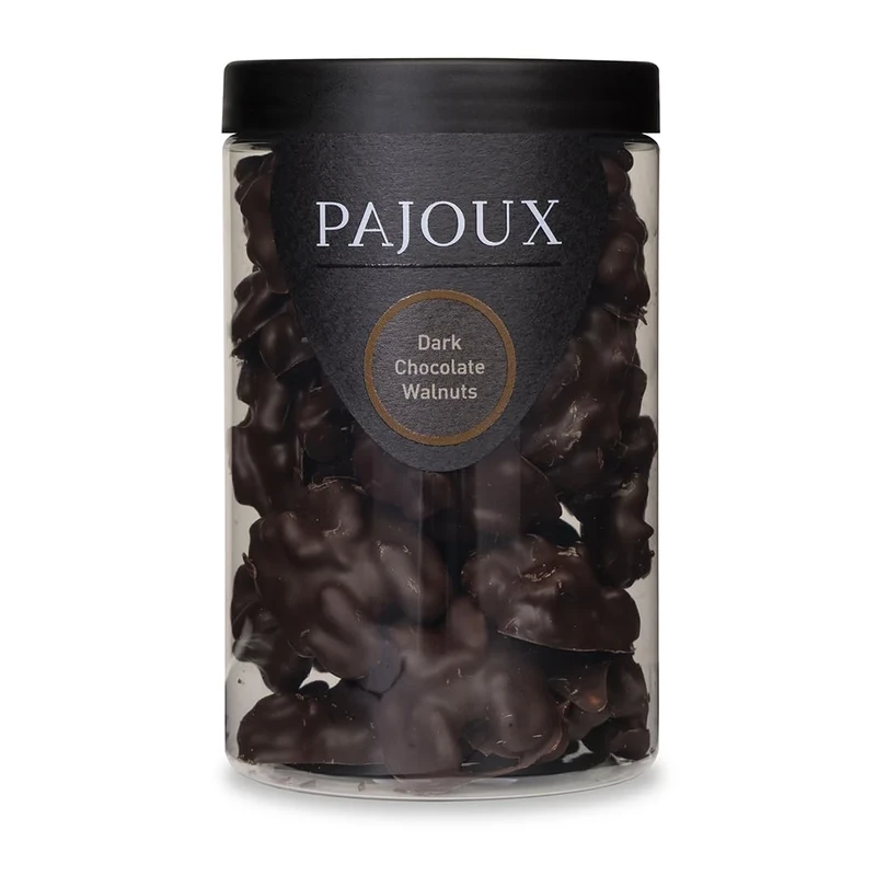 Pajoux Dark Chocolate Walnuts Hand-Dipped (Large) 200g | Dark Chocolate Covered Nuts - Chocolate Coated - Walnuts - Palm Oil Free - Chocolate in a Gift Jar