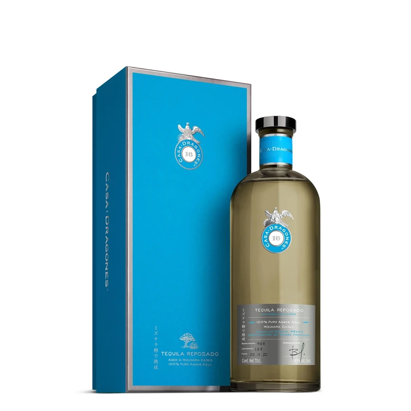 Casa Dragones Reposado Mizunara Tequila 70cl, 40% ABV – 100% Blue Agave, Rested in New Japanese Mizunara Oak - Orange Blossom, Butterscotch & Apricot – Serve Neat or Over Ice – Gift-Ready