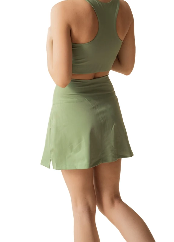 Girlfriend Collective Women's The Skort, High-Rise Yoga Shorts, Mantis, XL Slim