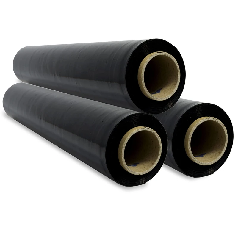Black Film for Packaging, Opaque Black Film, Paper Film, Furniture Protector, Moving Boxes, Plastic Coverall 50 cm x 300 m Stretchable – SIDI (3 Units, Black)