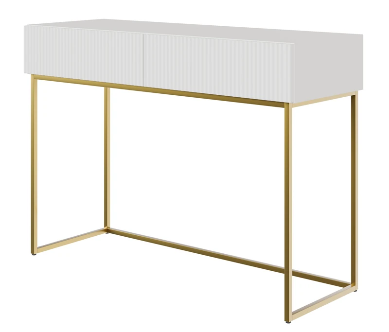 Selsey Veldio Dressing Table 110 cm White with Gold Legs