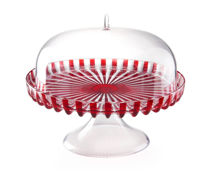 Guzzini - DOLCEVITA Cake Plate with Base and Cover - Red, Diameter 31 x Height 27 cm - 12580065
