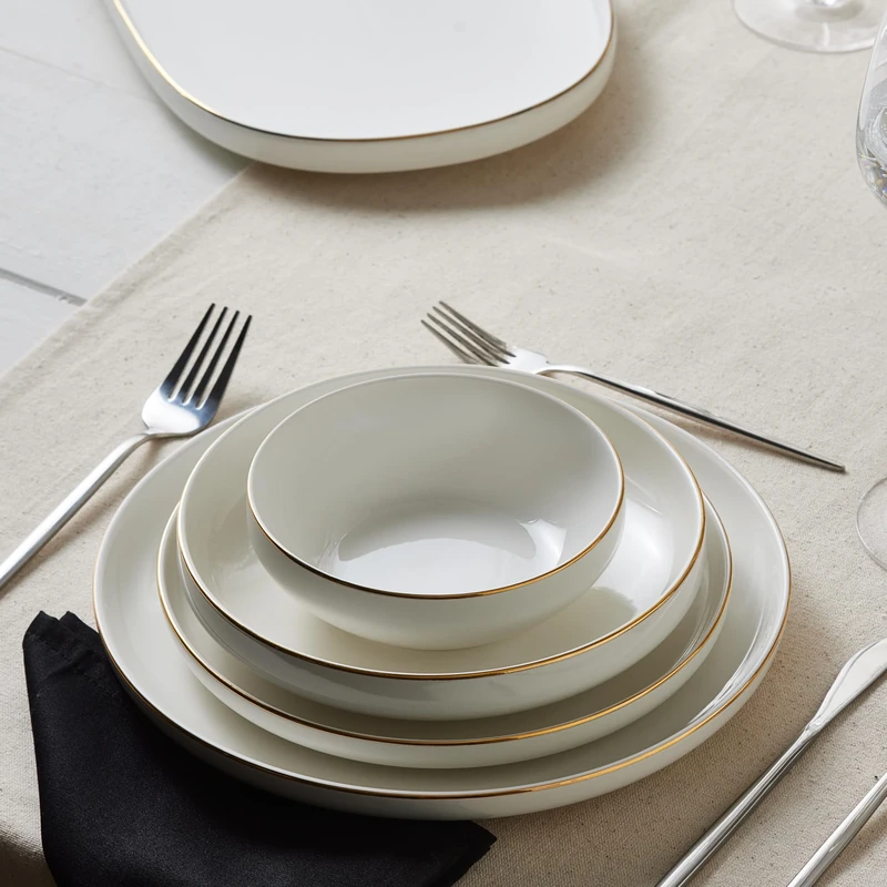 Karaca Streamline Saturn Tableware Set for 4 People, 19-Piece - Stylish Tableware for Your Kitchen and Dining Room