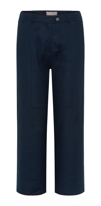 Raphaela by Brax Women's Lorella Culotte, Magic Waist, Linen Stretch, verkürzt, Super Slim Pants, Navy, 31W x 32L