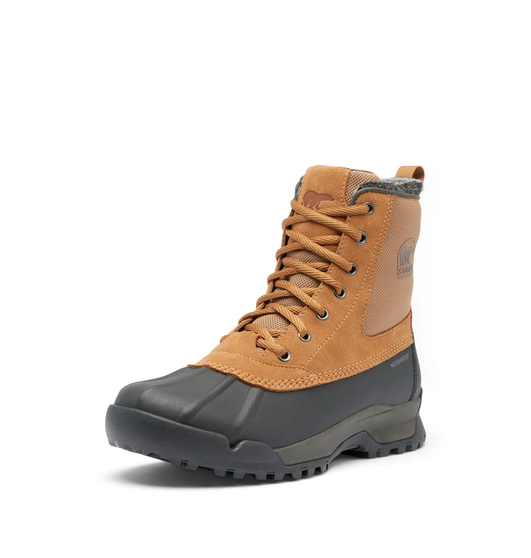 Sorel Men's Buxton Lite Boot WP, Casual Winter Boots, Elk/Black, 12 Regular