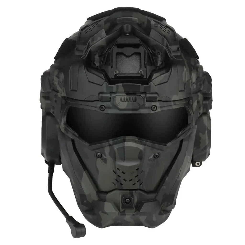 TS TAC-SKY Airsoft Full Face Mask, Detachable Airsoft Goggles,Paintball Fast Helmet With Front NVG Mount And Side Rail,Military Tactical Airsoft Gear (Color : BCP)