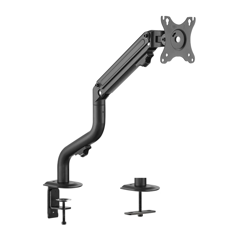Ewent Monitor Arm Desk Mount with for 17"-32" LCD/LED Screens,Gas Spring Double Monitor Arm,2 Methods with Clamp or Eyelet, Height Adjustment with Tilt Swivel Rotate,VESA 75-100mm,Weight 2-8kg