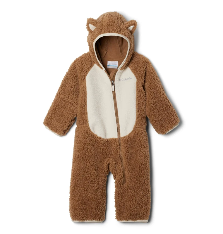 Columbia Youth Infant Foxy Baby Sherpa Bunting, Fleece romper, Delta/Chalk, 3/6 Months