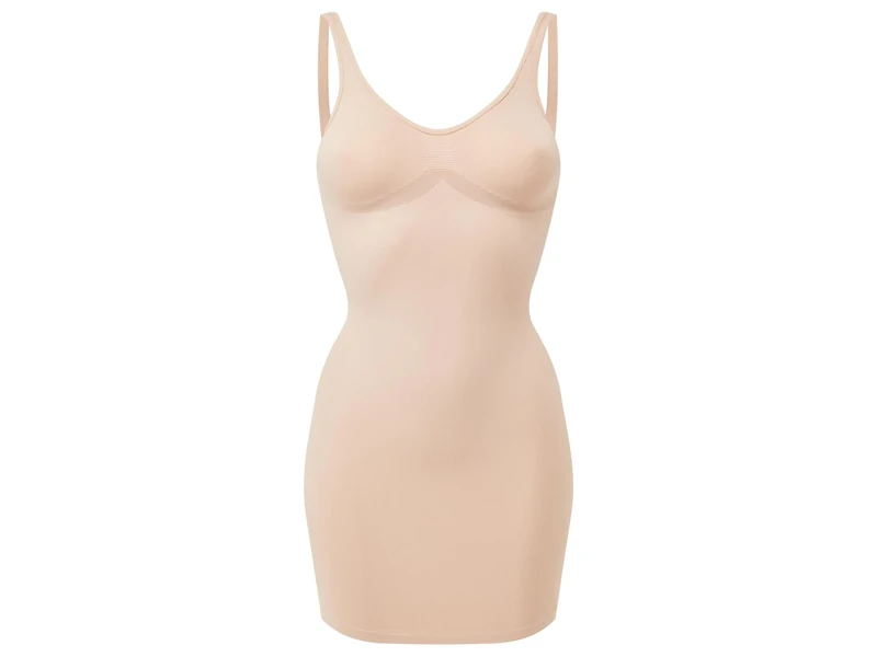 Heist Shapewear, Contour - The Seamless Slip - Seamless; Firm Control Shaping Slip, Shaping Dress (Almond, 12-14) - Image 1