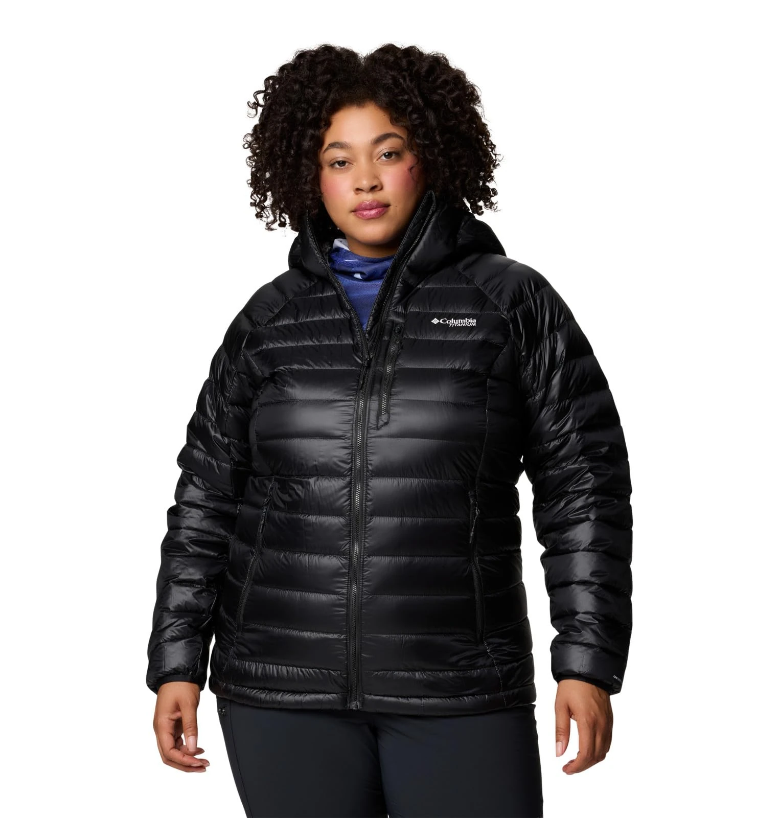Columbia Women's Arctic Crest Down Hooded Jacket, Black, 3X