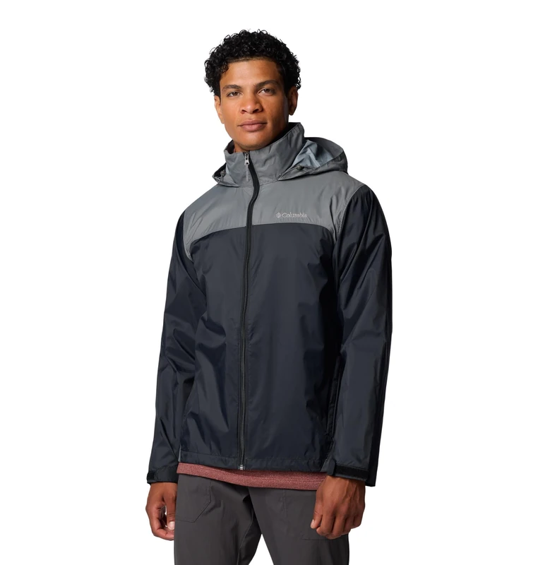 Columbia Men's Glennaker Lake II Rain Jacket, Black/City Grey, 2X Tall