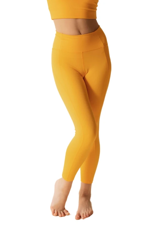 Girlfriend Collective Women's Compressive high-Rise Leggings, 7/8, Golden Glow, M