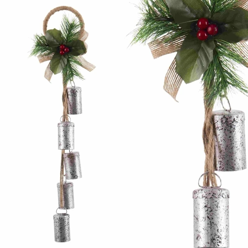 BigBuy Christmas Christmas Ornament Multicolor Silver 11 x 3.2 x 42.5 cm