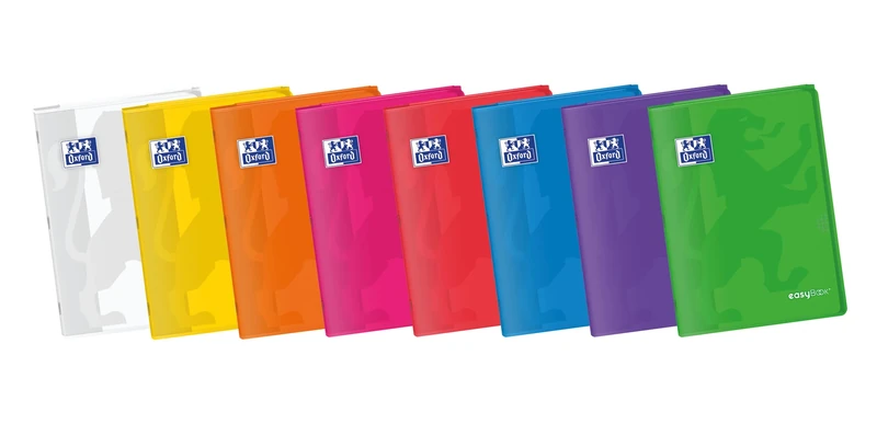 Oxford, A4 Stapled Notebooks, 4x4 Squares, Plastic Cover, 48 Sheets, Pack 10 Notebooks, Vivid Colours
