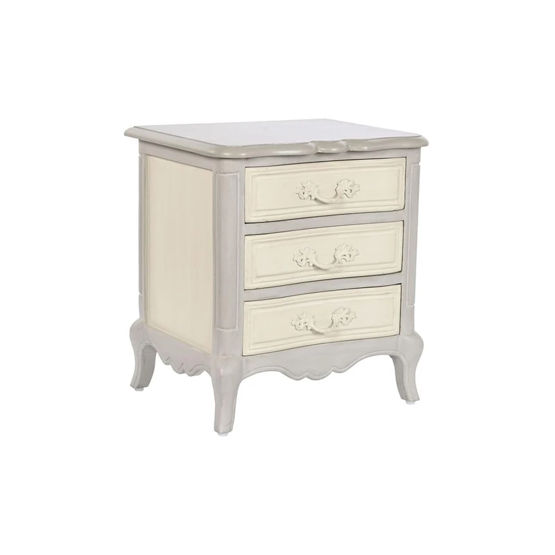 Home ESPRIT Bedside Table Grey Mango Wood 55 x 45 x 60 cm