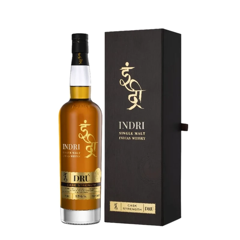 INDRI DRU | Cask Strength Indian Single Malt Whisky | 57.2% vol, 70cl Gift Box