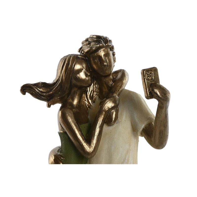 Home ESPRIT Decorative Figure Golden Green 12 x 8.5 x 25.5 cm