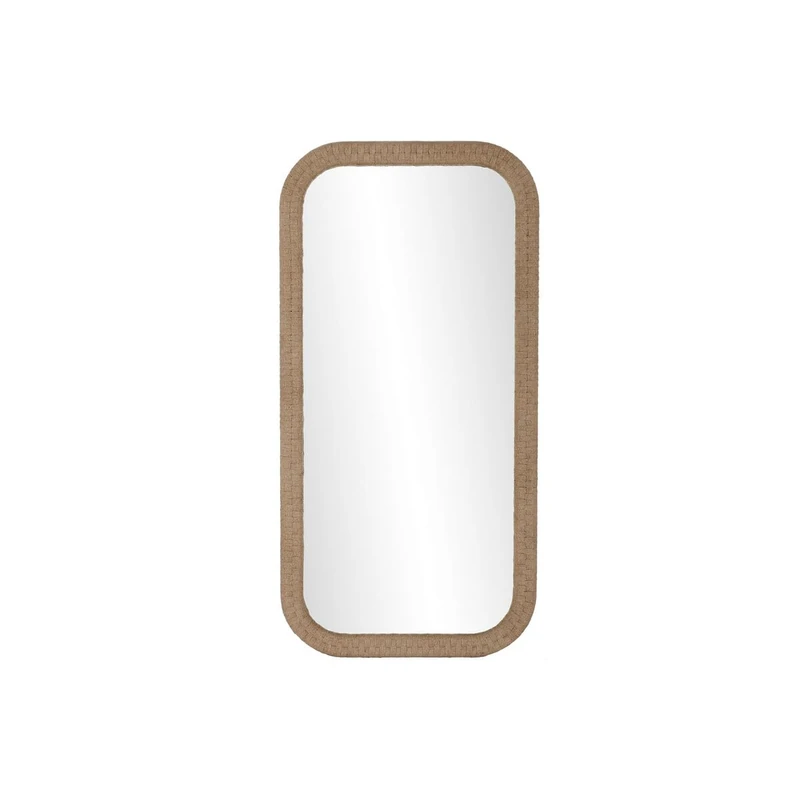 Home ESPRIT Wall Mirror Natural Rope MDF Wood Bali 60 x 4 x 120 cm - Image 1