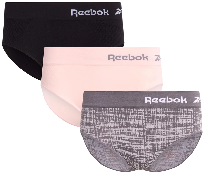 Reebok Hipster Panties Women 3-Pack Stretch Seamless Underwear - XL