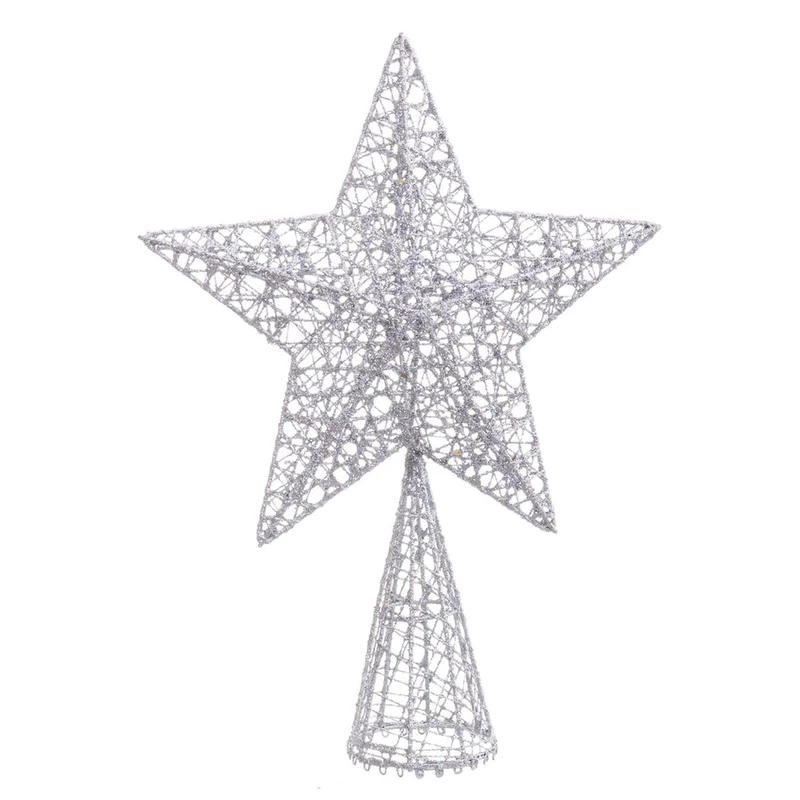 BigBuy Christmas Christmas Star Silver Metal 20 x 6 x 28 cm