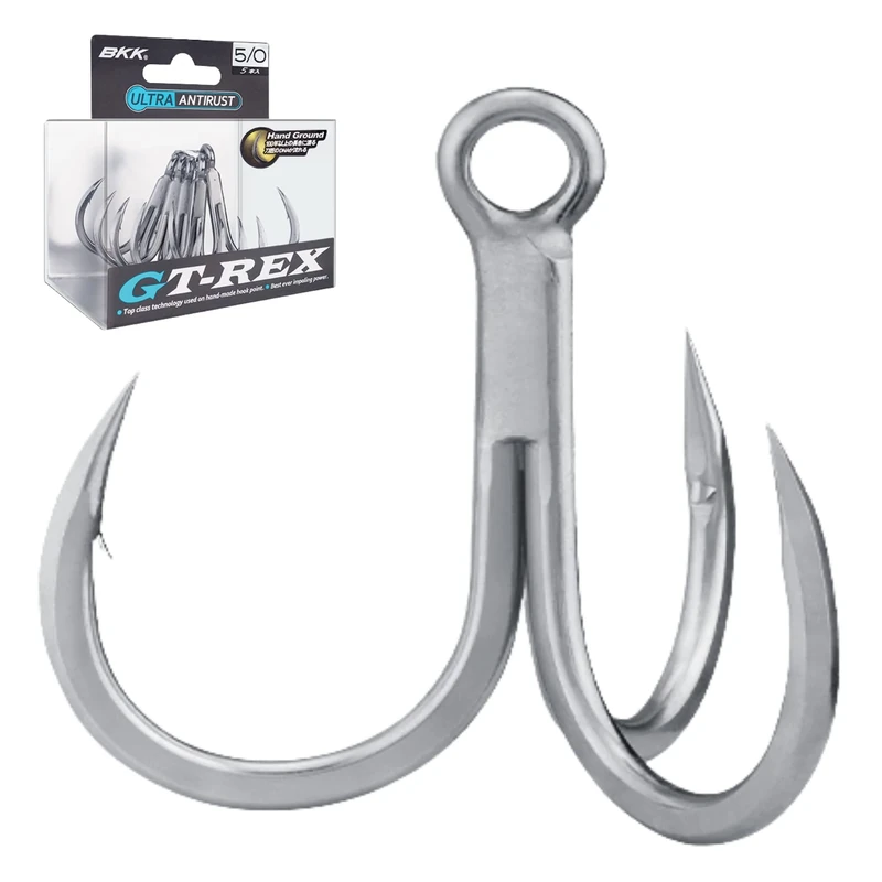 BKK GT-REX Treble Hook | 5/0| 5-Pack | 7X | Saltwater Ultra-Antirust Coating | Hand Ground | Popping & Stick Baits