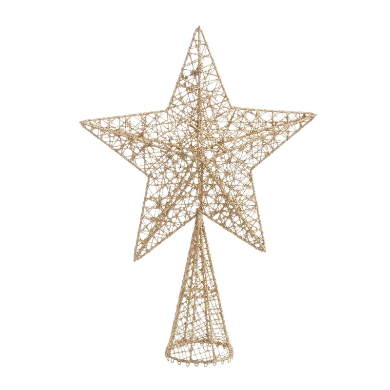 BigBuy Christmas Christmas Star Gold Metal 20 x 6 x 28 cm