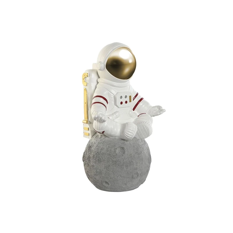 Home ESPRIT Decorative Figure White Golden Astronaut 32.5 x 27.5 x 55.5 cm - Image 1