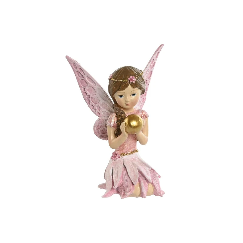 Home ESPRIT Decorative Figure Pink Fairy 7.5 x 6.5 x 11 cm