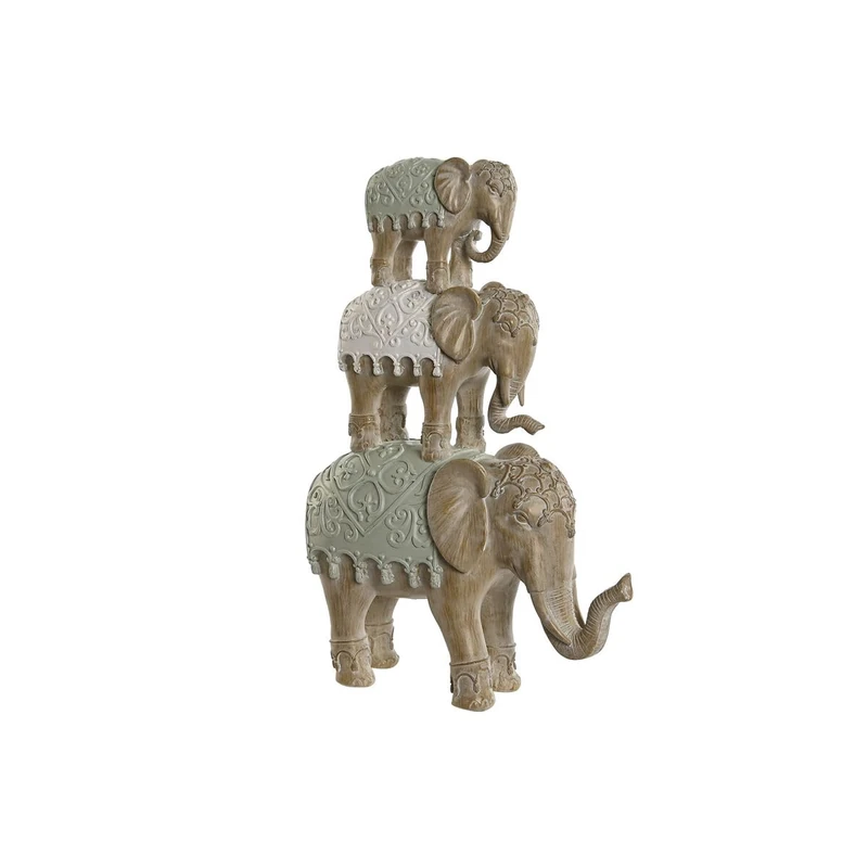 Home ESPRIT Decorative Figure White Colonial Elephant 24.5 x 9.5 x 35 cm