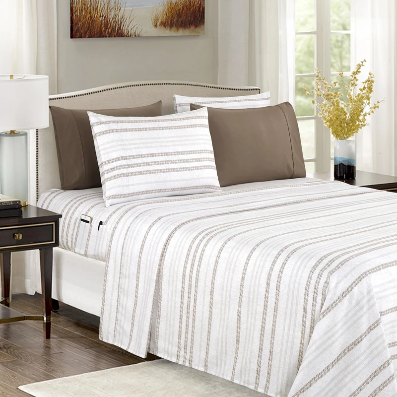 Elegant Comfort Softest and Coziest 6-Piece Bedding Sheet Set - 1500 Premium Hotel Quality Microfiber - Deep Pocket, Wrinkle Resistant 6-Piece Floral Bed Sheet Set, King, Traci Linen