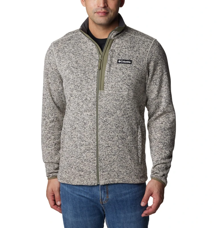 Columbia Men's Sweater Weather Full Zip, Full Zip Fleece Jacket, Dark Stone Heather, XL