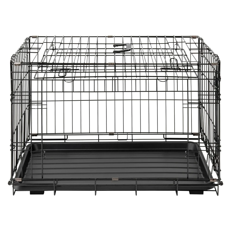 JACK AND VANILLA, Heavy Duty Metal Cage with Sliding Door for Large Pets, Optimal Ventilation and Easy Care, Size XL, Black, Travel Model