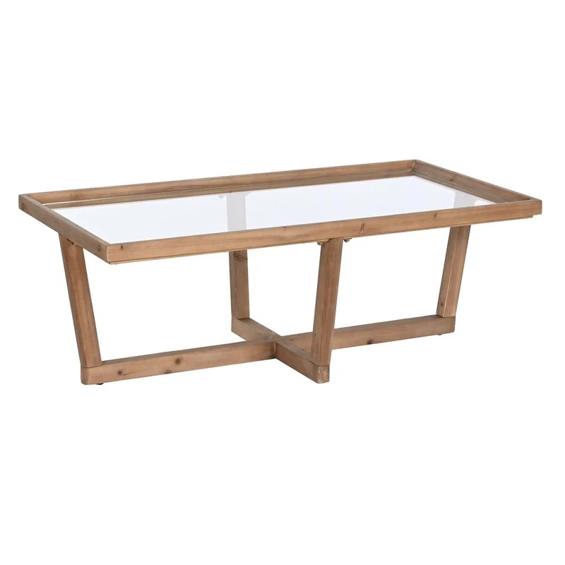 Home ESPRIT Fir Glass Coffee Table 120 x 60 x 43 cm