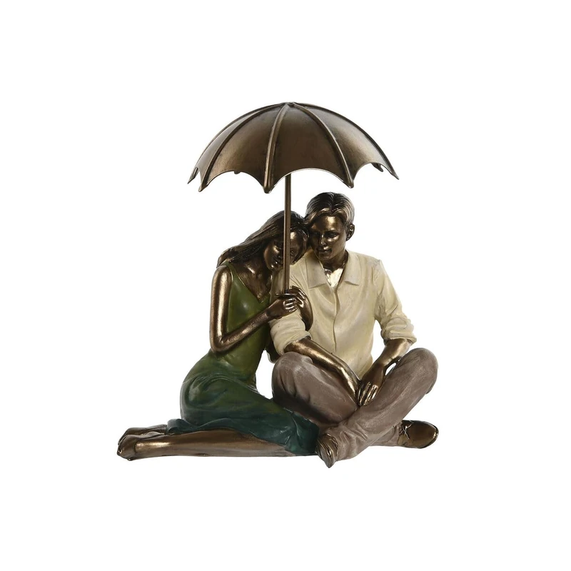 Home ESPRIT Figurine Golden Green Couple 15 x 11.5 x 12 cm