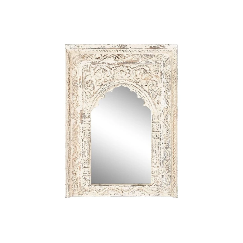 Home ESPRIT Wall Mirror White Mango Wood 60 x 6 x 87 cm