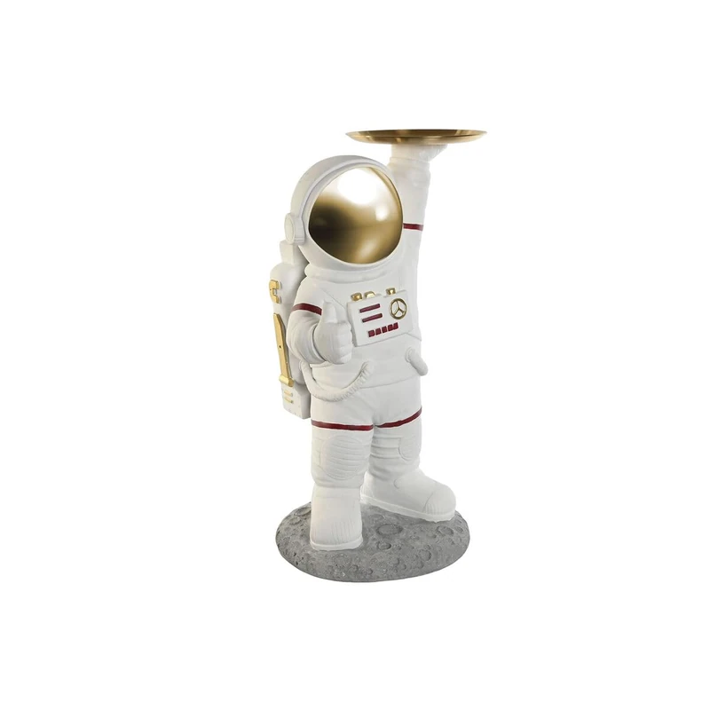Home ESPRIT Decorative Figure White Golden Astronaut 46 x 35 x 77.5 cm