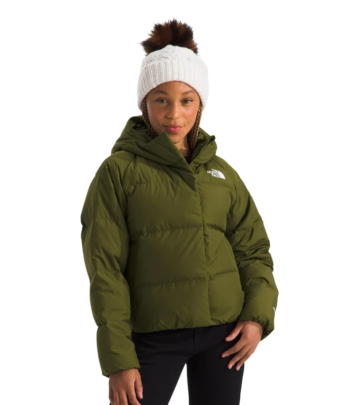 The Noth Face Girl's North Hooded Down Jacket, Forest Olive, 6 Years