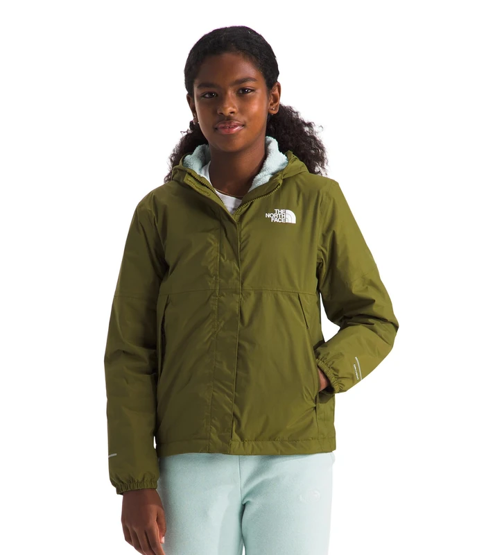 The North Face Girl's Warm Antora Rain Jacket, Forest Olive, 10 Years