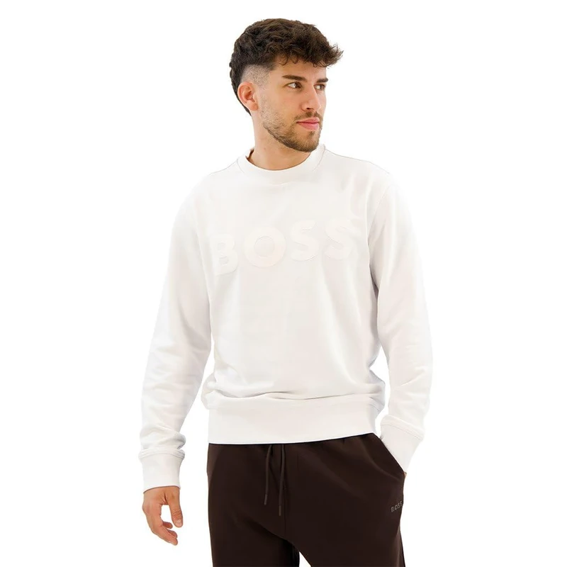 BOSS Men's WeBasicCrew Sweatshirt, White100,