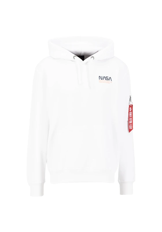 Alpha Industries Men's Skylab NASA Hoody, White/Blue, L