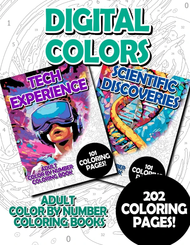 Digital Colors: Adult Color by Number Coloring Book for Relaxing and Mindfulness (premium adult color by number coloring bundles)