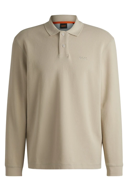 BOSS Mens Petempestolong Logo-Detail Polo Shirt in a Cotton Blend
