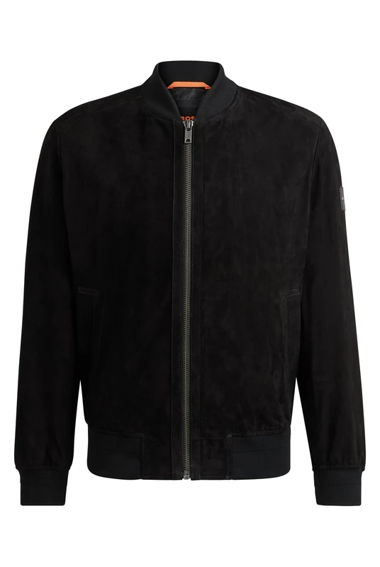 BOSS Men's Joflag Leather_Outerwear, Black1, 60