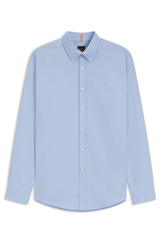 BOSS Mens Rickert M Embroidered-Logo Regular-Fit Oxford Shirt