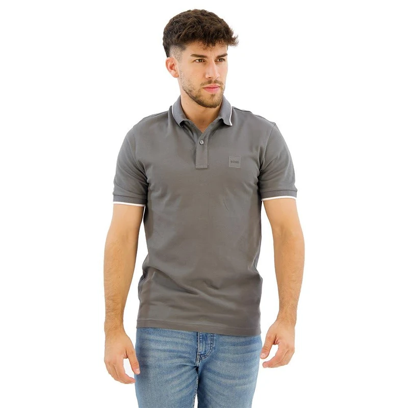 BOSS Men's Passertip Polo, Dark Grey29, - Image 1