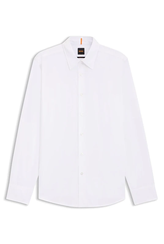 BOSS Mens Relegant 6 Regular-fit Shirt in Cotton poplin