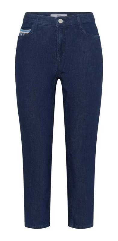 BRAX Women's Style Mary C Ultralight Denim 5-Pocket Capri Jeans, Clean Dark Blue, 38W x 32L