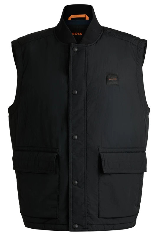 BOSS Mens Ocomo1-W Logo-Badge Gilet with a Water-Repellent Finish